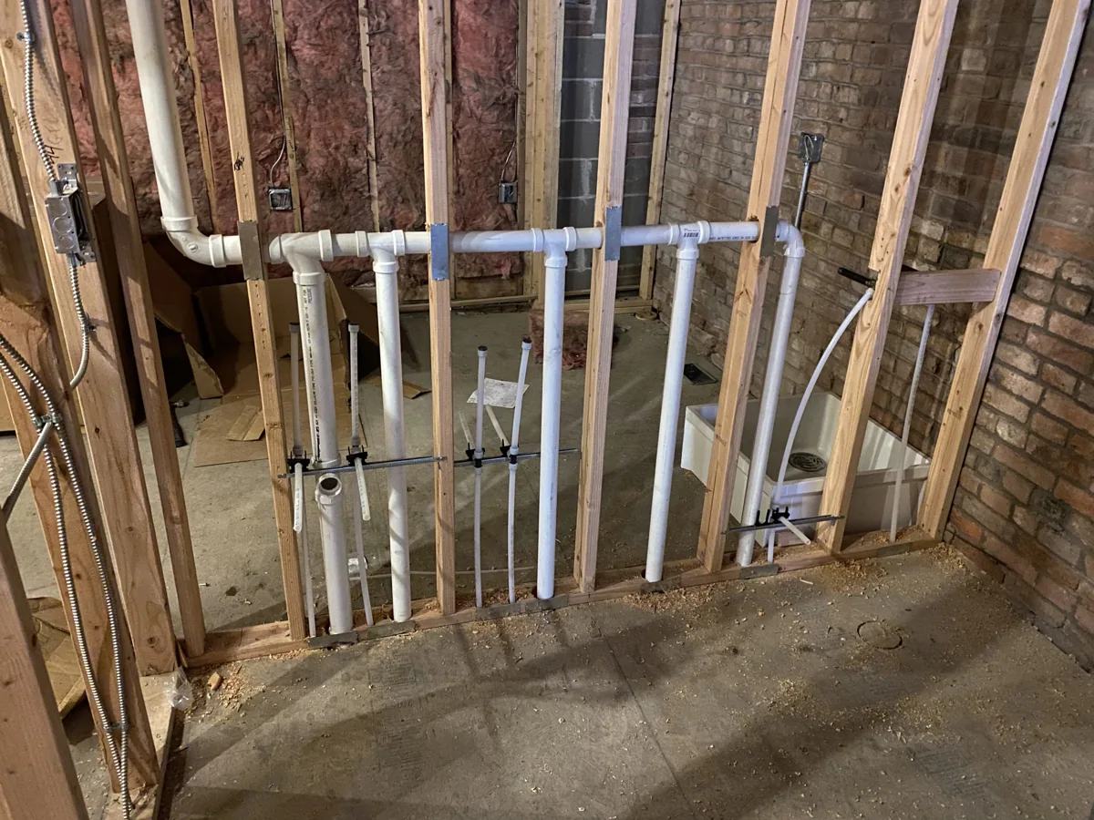 Drain and vent piping from an A Plus Plumbing project
